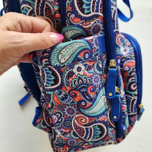 Large Simply Southern Blue Paisley Backpack Academia School Pretty Colorful Cute - Picture 6 of 16